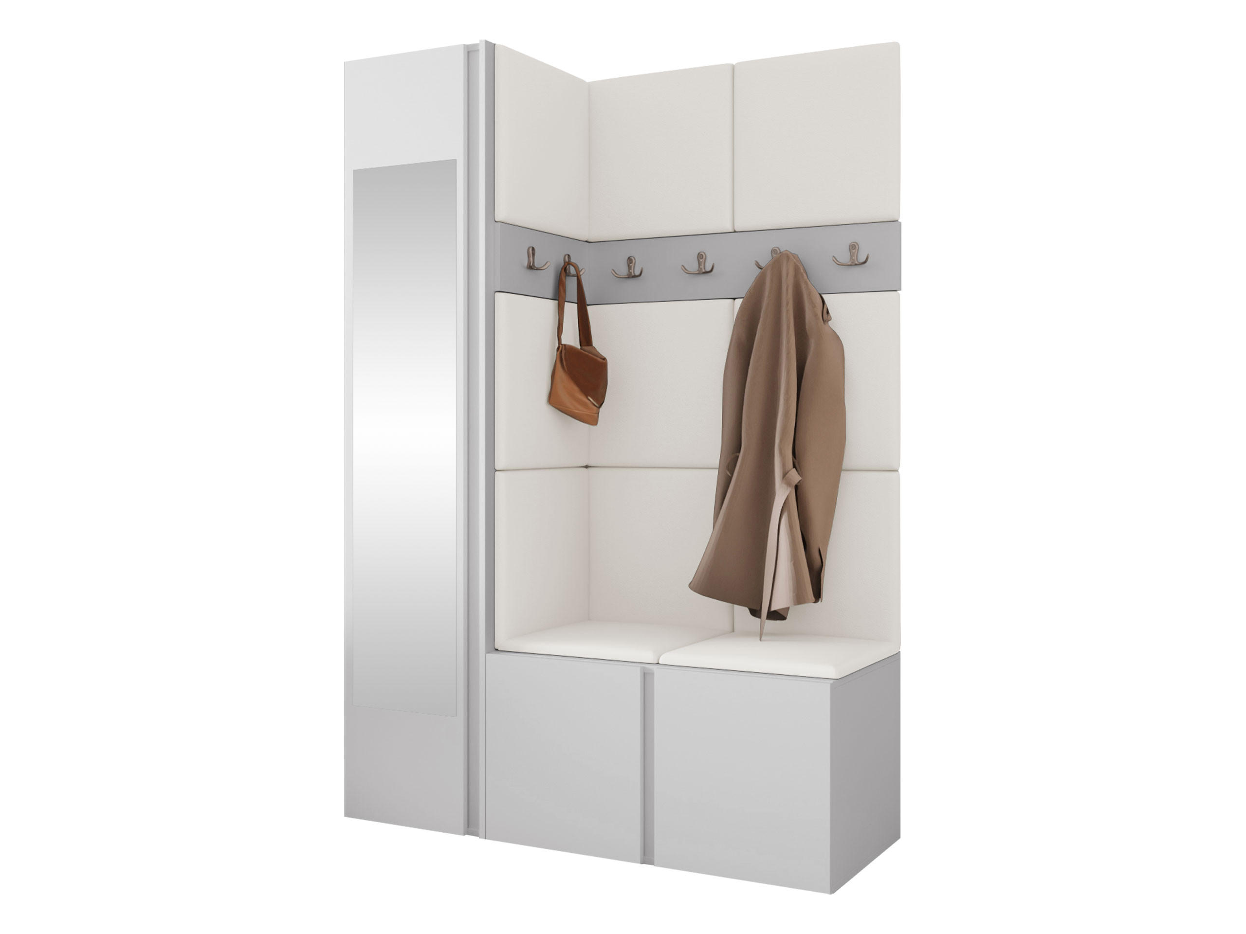 GARDEROBEN-SET Orion X - Weiß, Holzwerkstoff/Kunststoff (124/186/46cm) - MIRJAN24