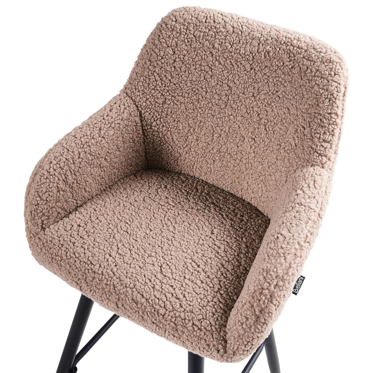 BARSTÜHLEN 2er-Set Taupe Casmalia - Taupe/Schwarz, Textil/Metall (50/103/54cm) - Beliani