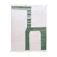 BERBERTEPPICH modern und grafisch handgeknüpft aus Wolle 200x 300 cm - Grün, Naturmaterialien (200/300cm) - AFK Living