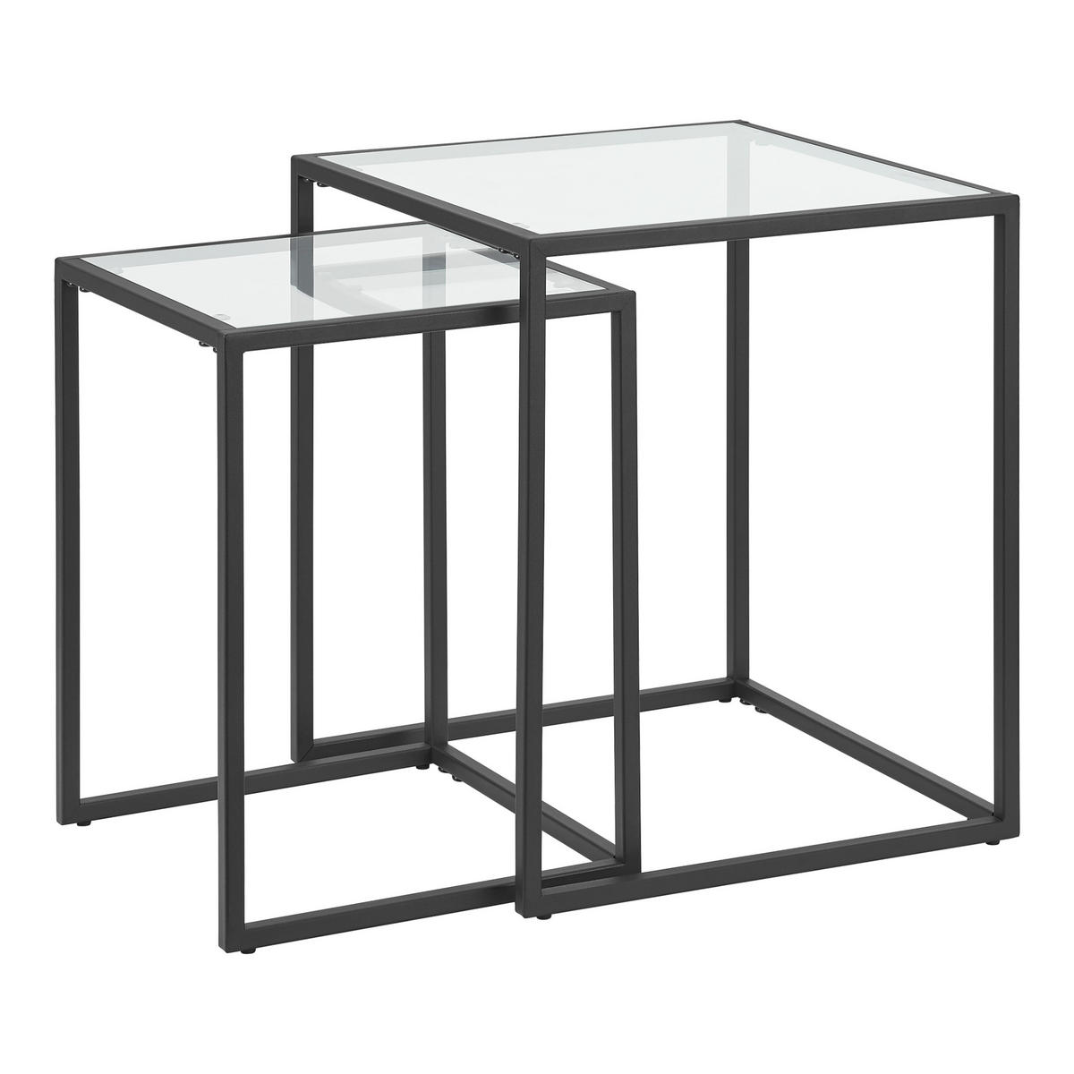 ROZKLÁDACÍ STOLEK Holstebro 42/42/51 cm - průhledná, sklo (42/42/51cm) - [en.casa]