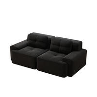 2-SITZER-SOFA DE-34113 modular mit Tiefsitz Schwarz - Schwarz, Textil (104/69/204cm) - ComfortXL