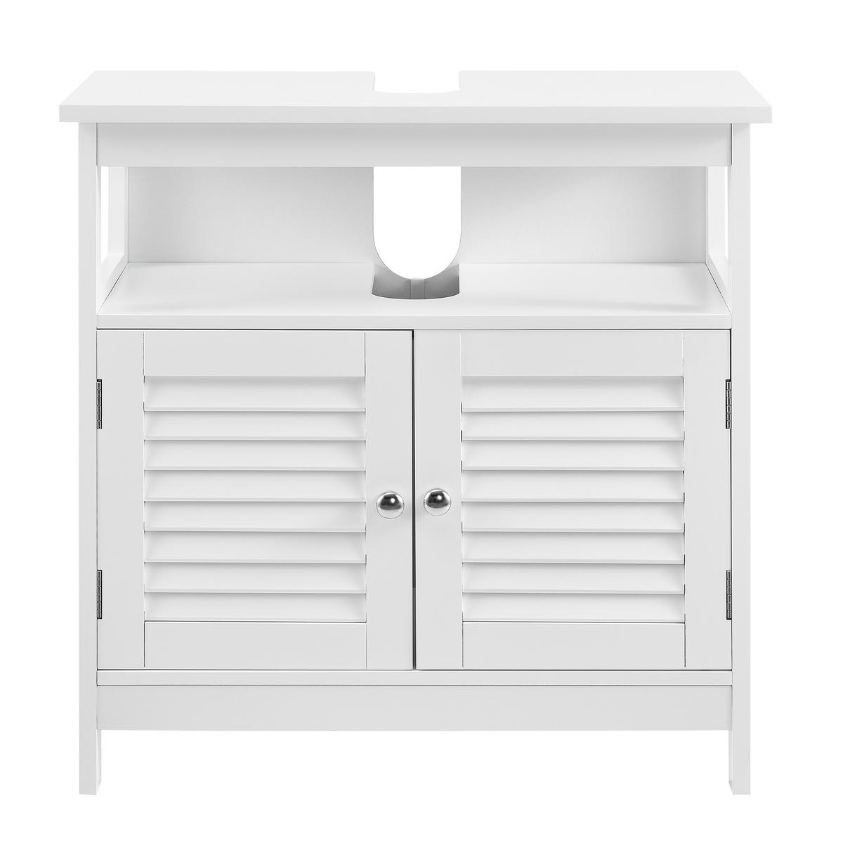 WASCHBECKENUNTERSCHRANK - Weiß, Holzwerkstoff (60/60/30cm) - [en.casa]