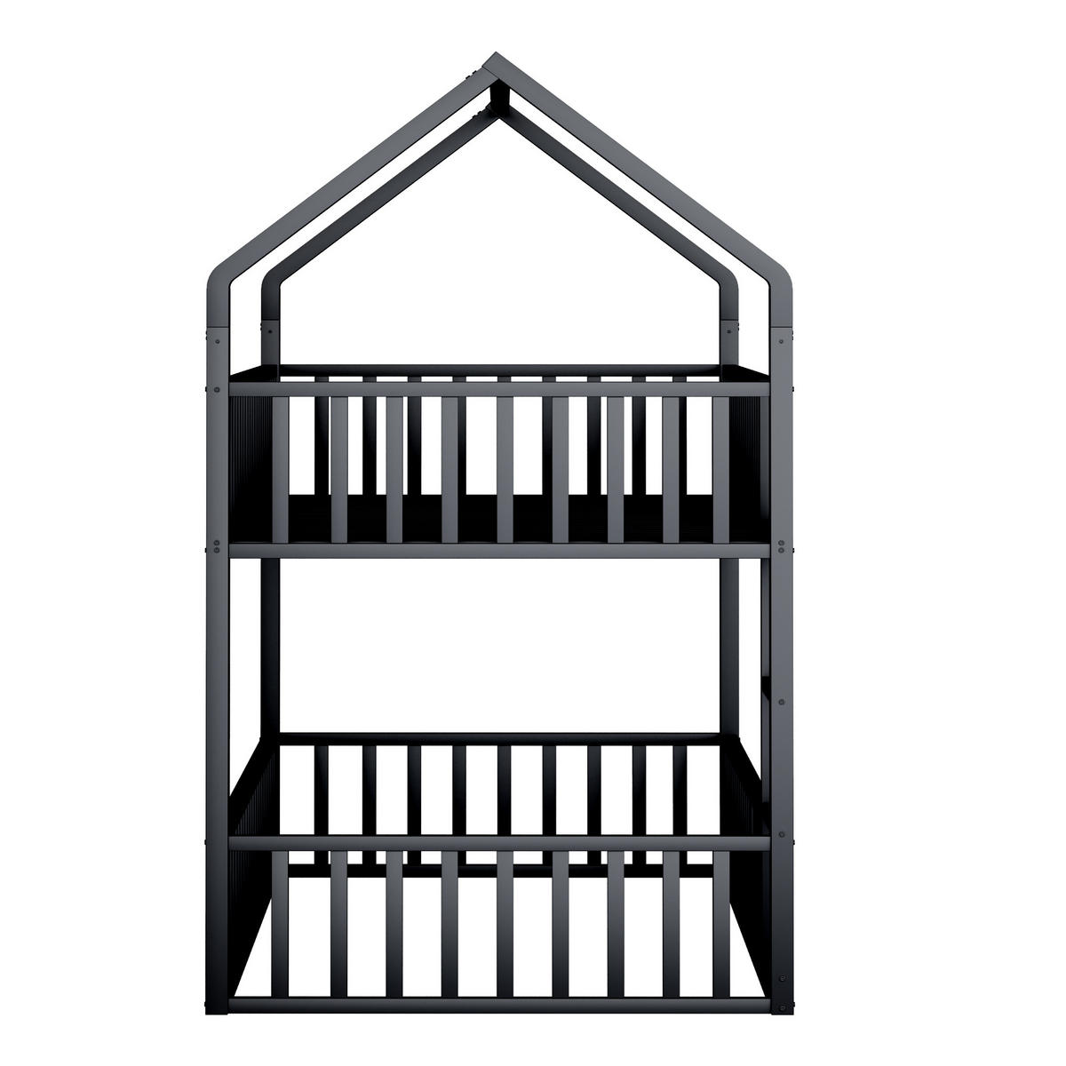 ETAGENBETT Metall Schwarz 90x200 cm 2-tlg. - Schwarz, Metall (90/200cm) - ComfortXL