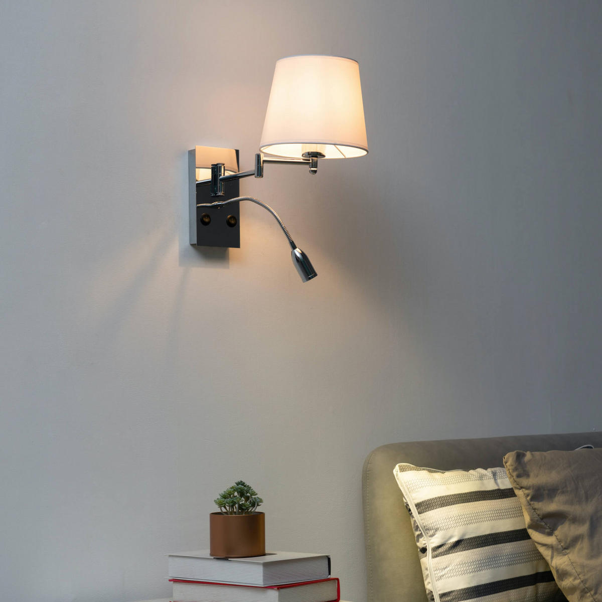 WANDLEUCHTE Aras, Weiß, 42cm - Weiß, Metall (20/42/40cm) - KOSILUM