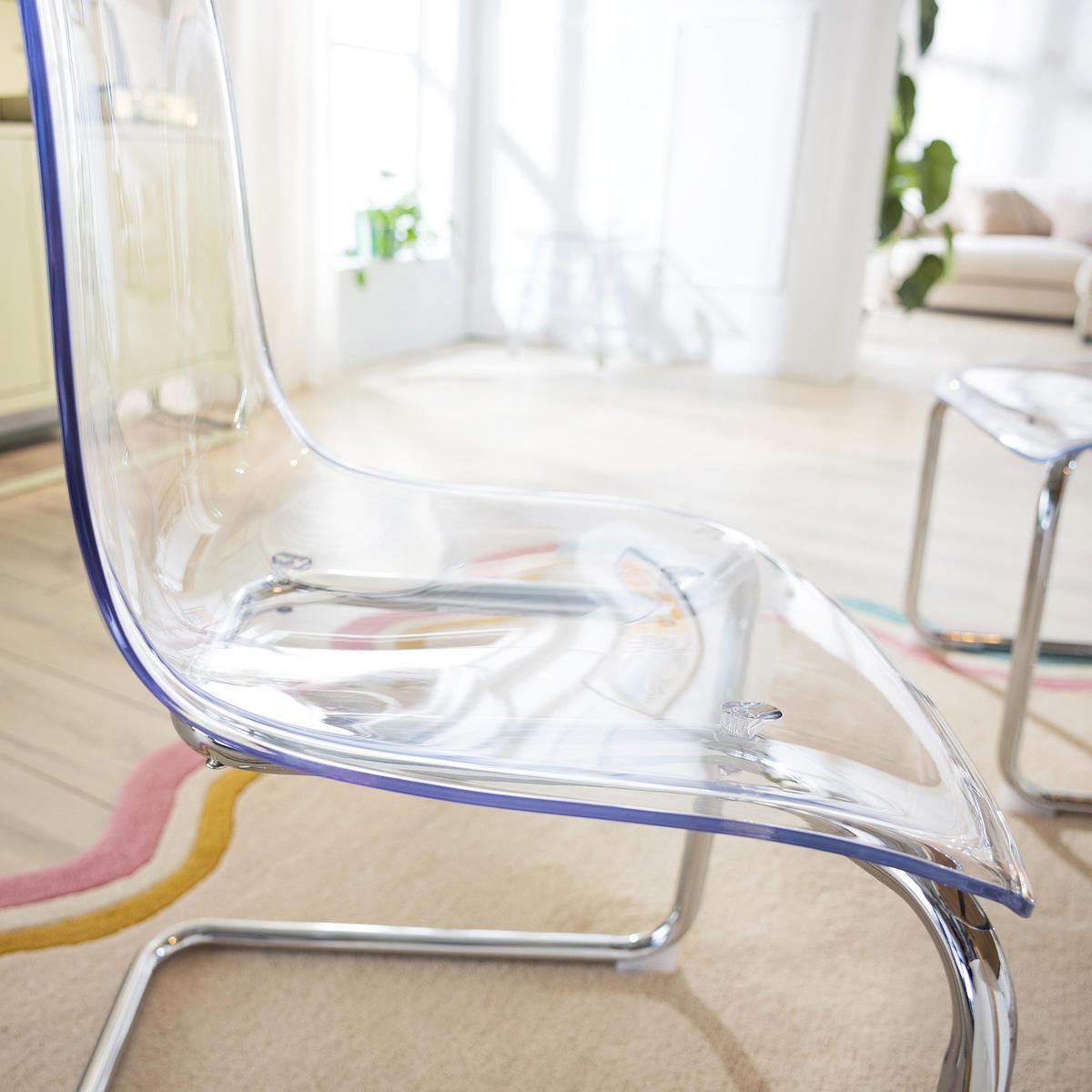 FREISCHWINGER - 2er-Set - Kunststoff / Eisen - Chromfarben/Transparent, Kunststoff/Metall (47/82/51cm) - home24