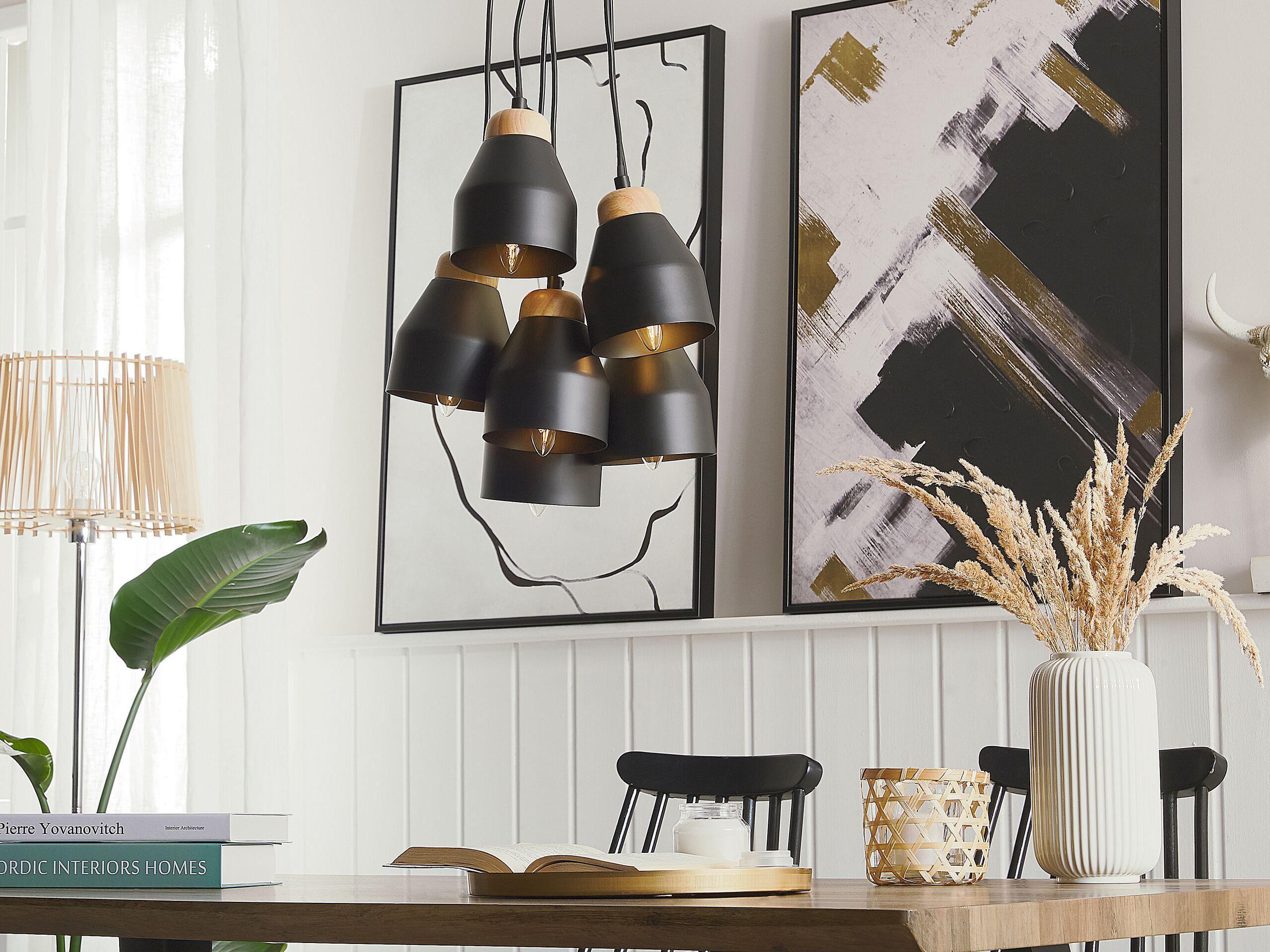 HÄNGELEUCHTE Cestos 12/12/68 cm - Schwarz, Metall (12/12/68cm) - Beliani