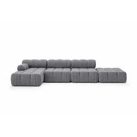 ECKSOFA L-Form XL, Stoff Bouclé Abriamo, Dunkelgrau, Links, Selia L XL - Dunkelgrau, Holz (380/160cm) - Kaiser Möbel