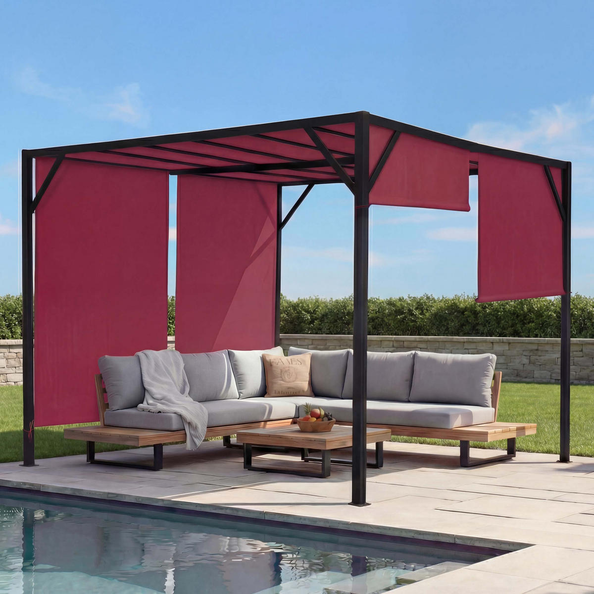 PERGOLA BEJA Bordeaux - Bordeaux, Metall (304/212/405cm) - MCW