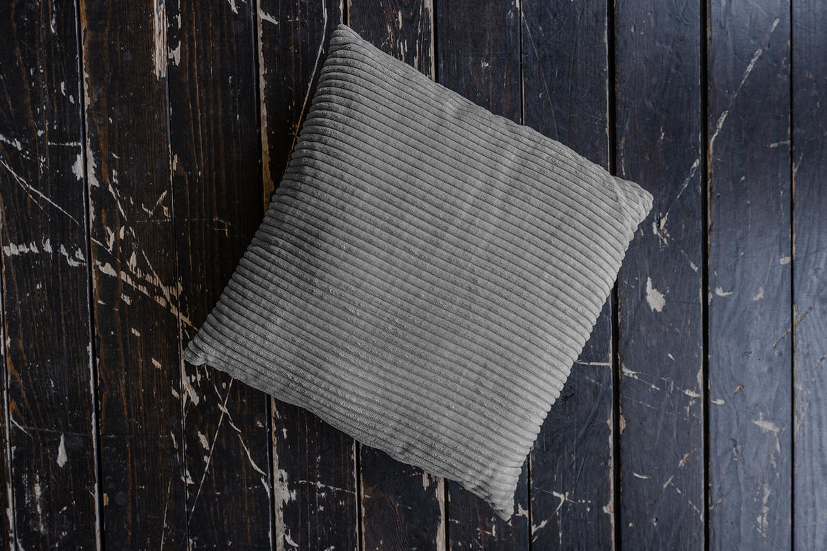 SPITZKISSEN MADELINE Grau Cord - Grau, Textil (50/14cm) - KAWOLA