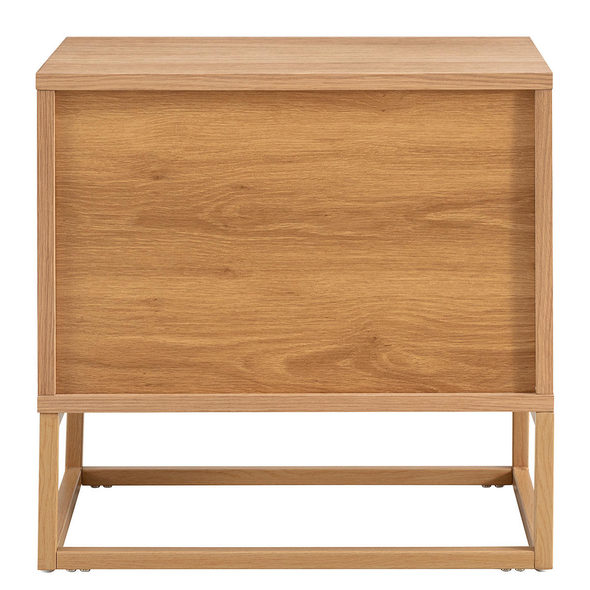 NACHTKOMMODE - Echholzfurnier, Eiche - Eichefarben, Holzwerkstoff (55/55/40cm) - home24