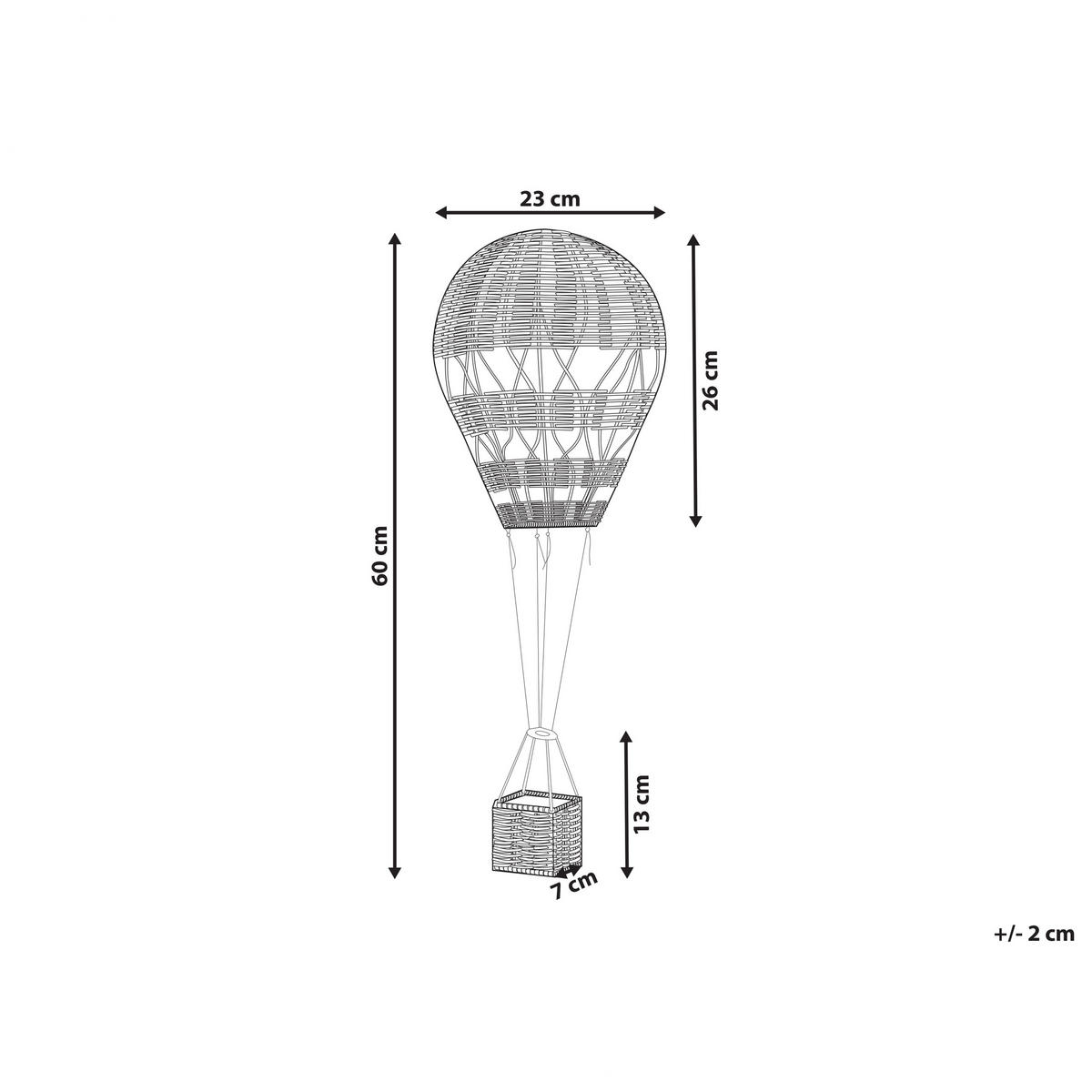 WANDDEKORATION Rattan natürlich Bemba - Naturfarben, Naturmaterialien (23/60/23cm) - Beliani