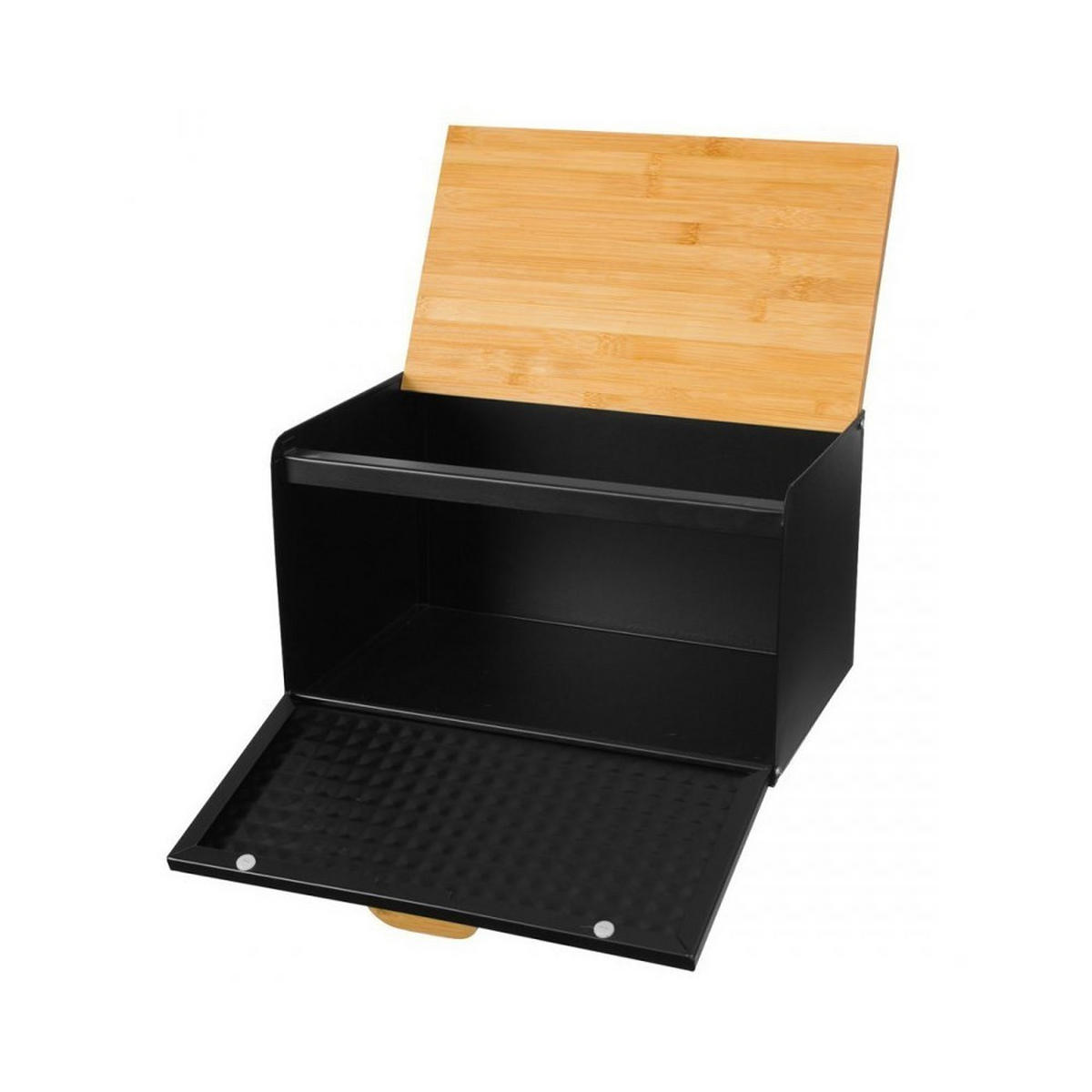 BROTKASTEN Schwarz 33.5/23.5/21 cm 63909 - Schwarz, Holz (23.5/21/33.5cm) - Brunbeste