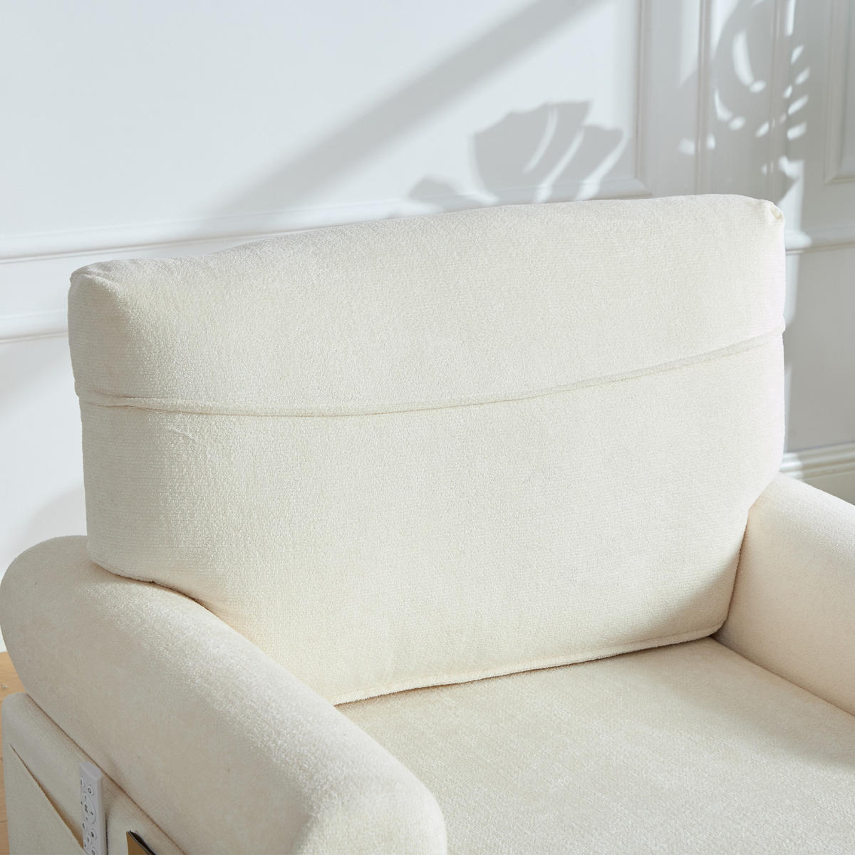 RELAXSESSEL Liege,hochdichte Polsterung,Seitentaschen,Chenille,Beige - Beige, Textil (97/86/125.5cm) - LVHOM