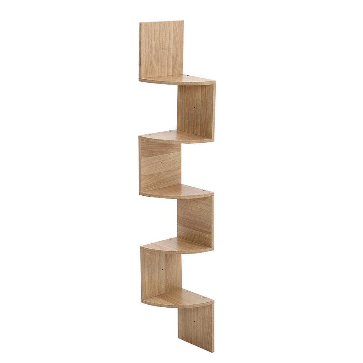 WANDREGAL 19.5/19.5/122 cm 5-Stufig Wandmontage Holz Hellbraun - Hellbraun, Holzwerkstoff (19.5/122/19.5cm) - Livingandhome