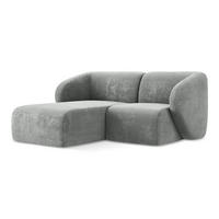 ECKSOFA Links Chenille Stoff Grau - Schwarz/Grau, Holzwerkstoff/Kunststoff (178/166cm) - Makamii