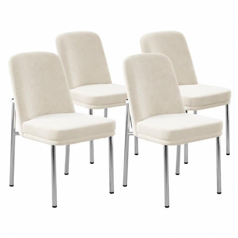 ESSZIMMERSTUHL 4er-Set gepolstert Samt Beige mit Metallbeinen - Beige, Metall (53/82/42.7cm) - Meubliv