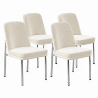 ESSZIMMERSTUHL 4er-Set gepolstert Samt Beige mit Metallbeinen - Beige, Metall (53/82/42.7cm) - Meubliv