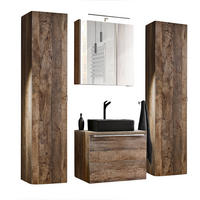 BADMÖBEL-SET 7-TLG. Puebla-56 - Braun, Holzwerkstoff (170/200/46cm) - Lomado