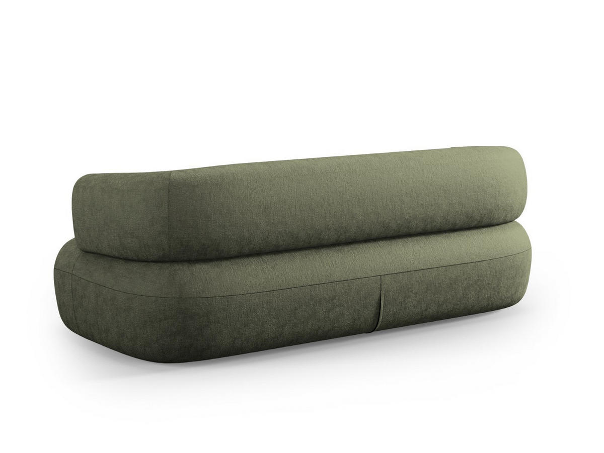 SOFA Jenny aus Chenille-Stoff grün 3 Sitzplätze - Grün, Textil (90/73/178cm) - Micadoni