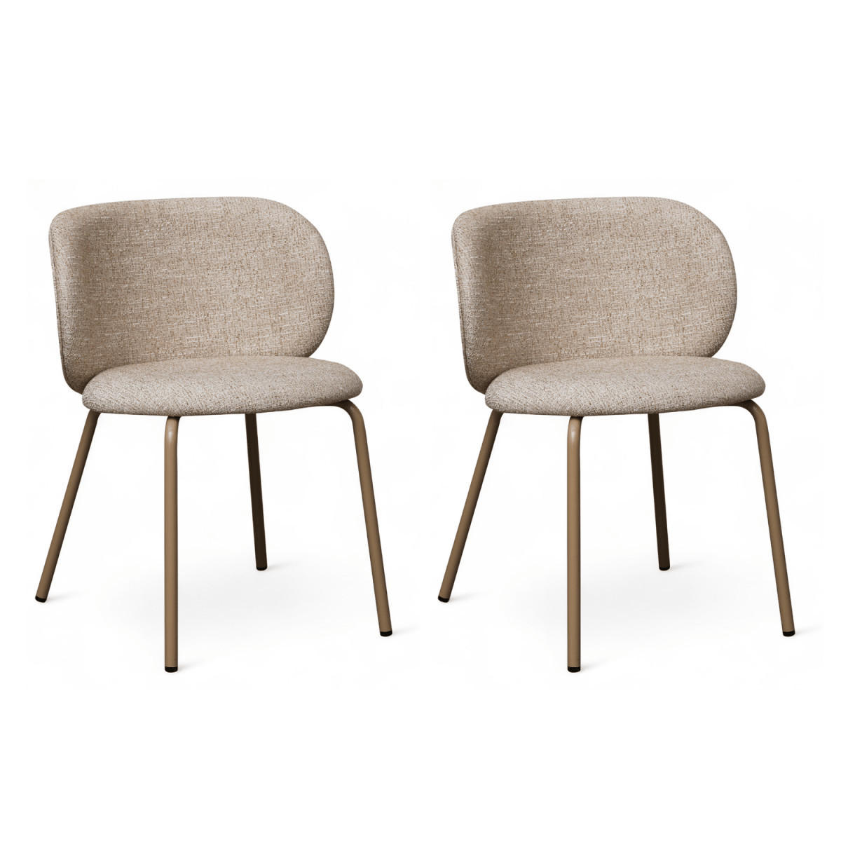 STUHL-SET 2 Stück in Teddystoff Beige - Beige, Textil/Metall (57/73/58cm) - Furnhouse