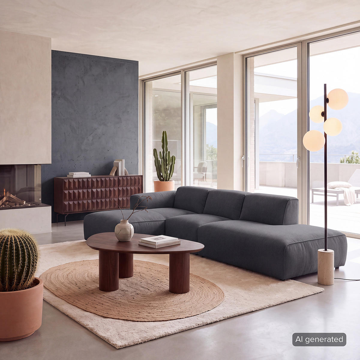 ECKSOFA mit Chaiselongue - Schwarz/Grau, Kunststoff/Textil (290/173cm) - home24