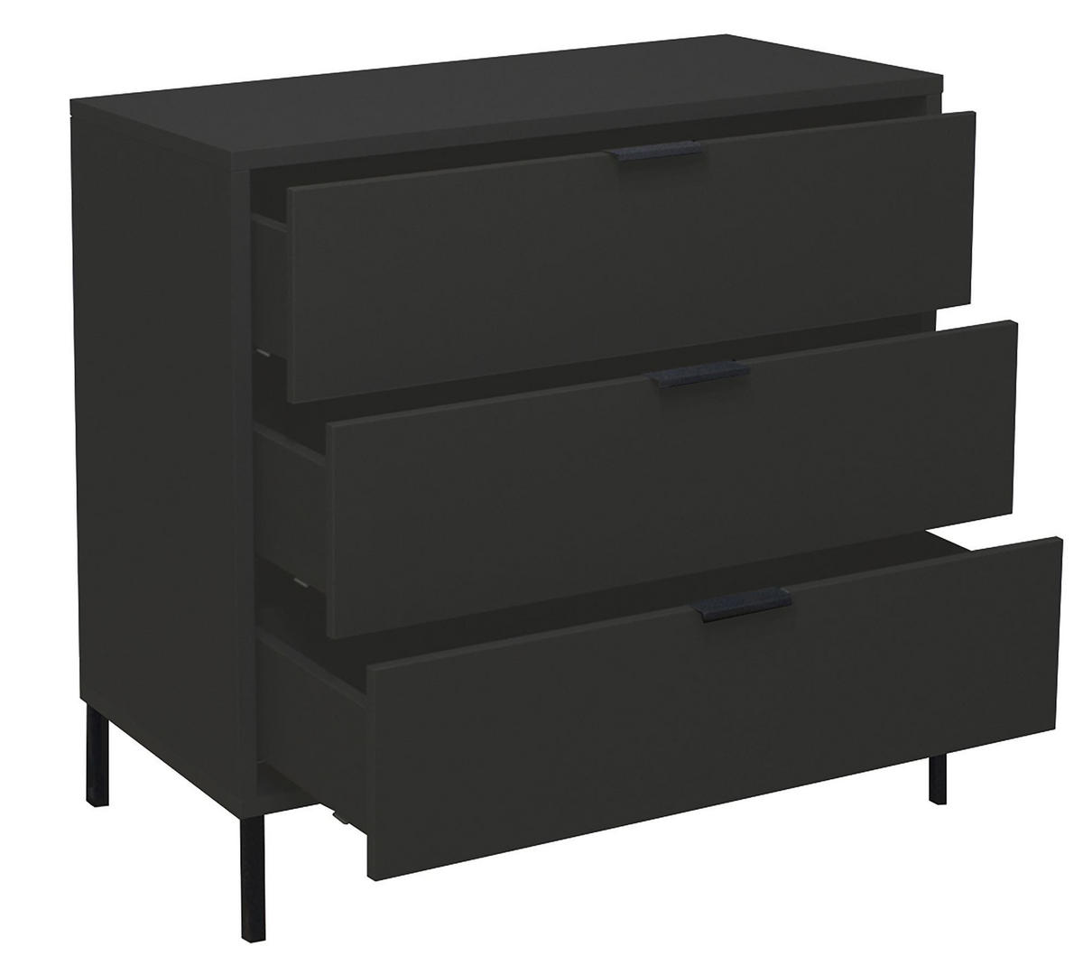 KOMMODE Erna 81x45x82 Anthrazit matt Lack - Anthrazit, Holzwerkstoff (81/82/45cm) - 58aufmkessel