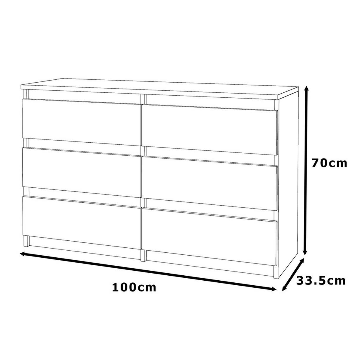 KOMMODE mit 6 Schubladen – Grau matt - Dunkelgrau, Holz (100/71.5/33.5cm) - Stiv Meble