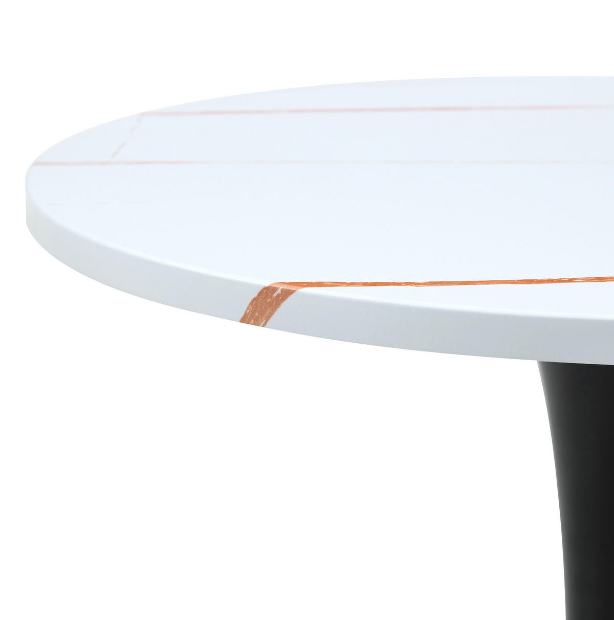 BEISTELLTISCH aus MDF und Metall 60x60x72 cm Weiß/Schwarz mit thermoformierter Tischplatte und standfestem Mittelfuß - Weiß, Holzwerkstoff (60/60/72cm) - Modfu