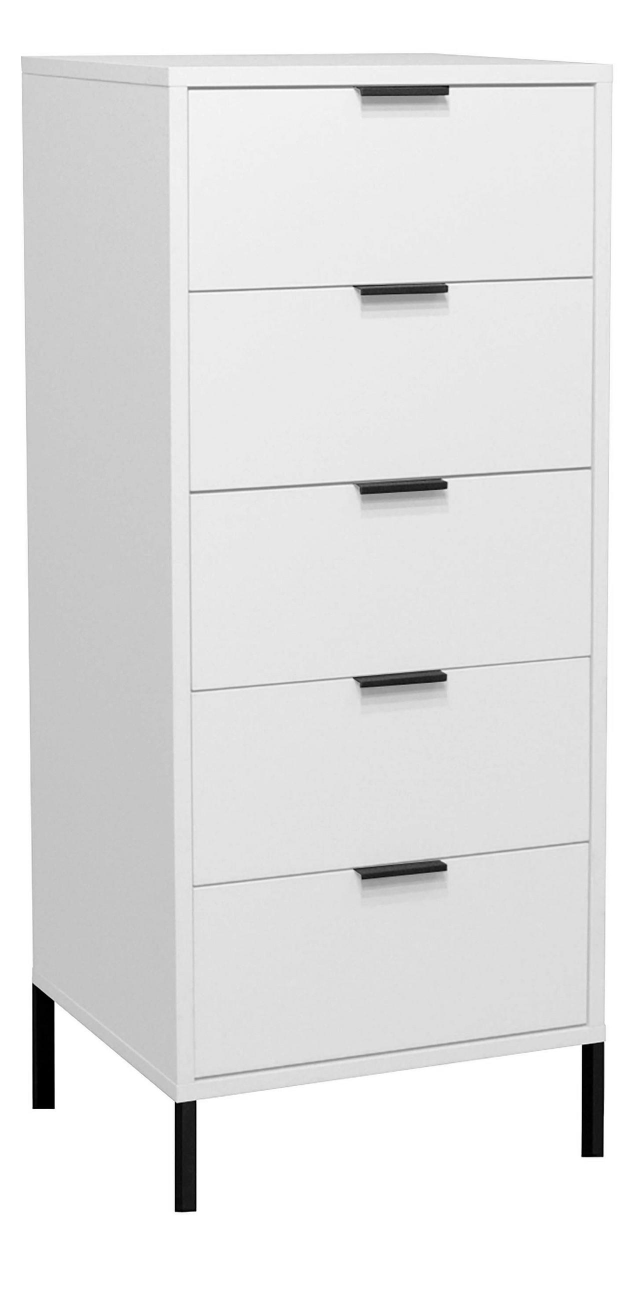 KOMMODE Erna 51x45x123 Kreidegrau matt Lack - Hellgrau, Holzwerkstoff (51/123/45cm) - 58aufmkessel