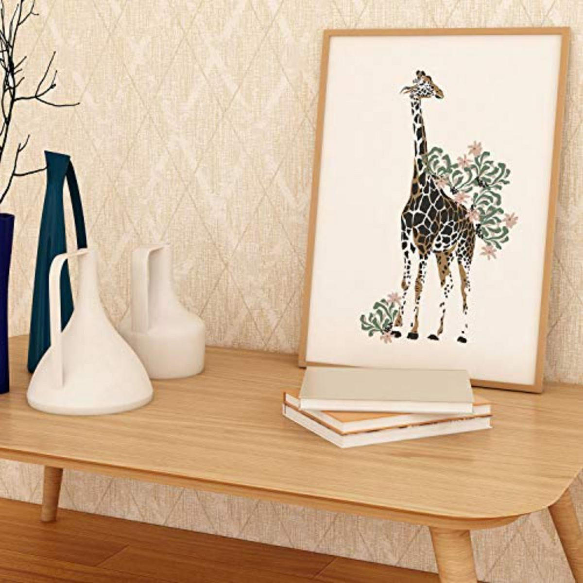 POSTER Set mit 4 GiraffenzebraKlinge, Blumen und Pflanzen aus dem Dschungel A3 Rahmenlos - Klar, Papier (29.7/3cm) - Nacnic