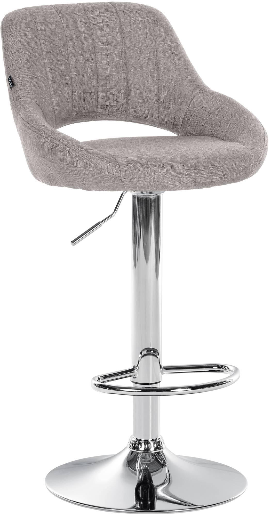 BARHOCKER Stoff Grau - Chromfarben/Grau, Textil/Metall (47/85/48cm) - CLP