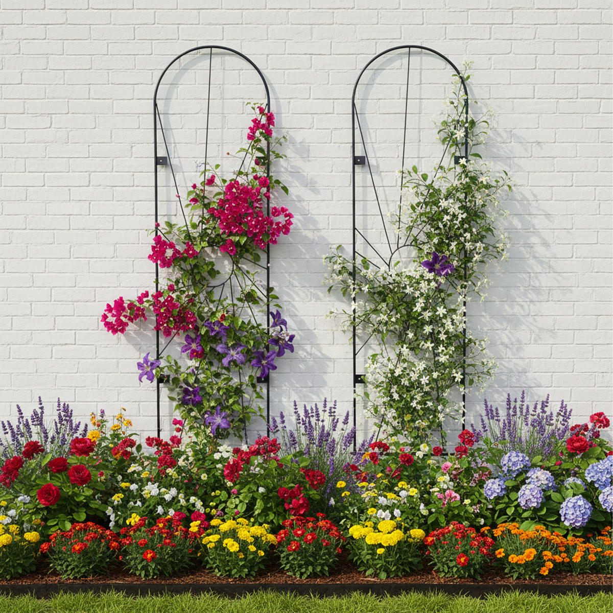 2XRANKGITTER - Schwarz, Metall (38/140/1cm) - Relaxdays