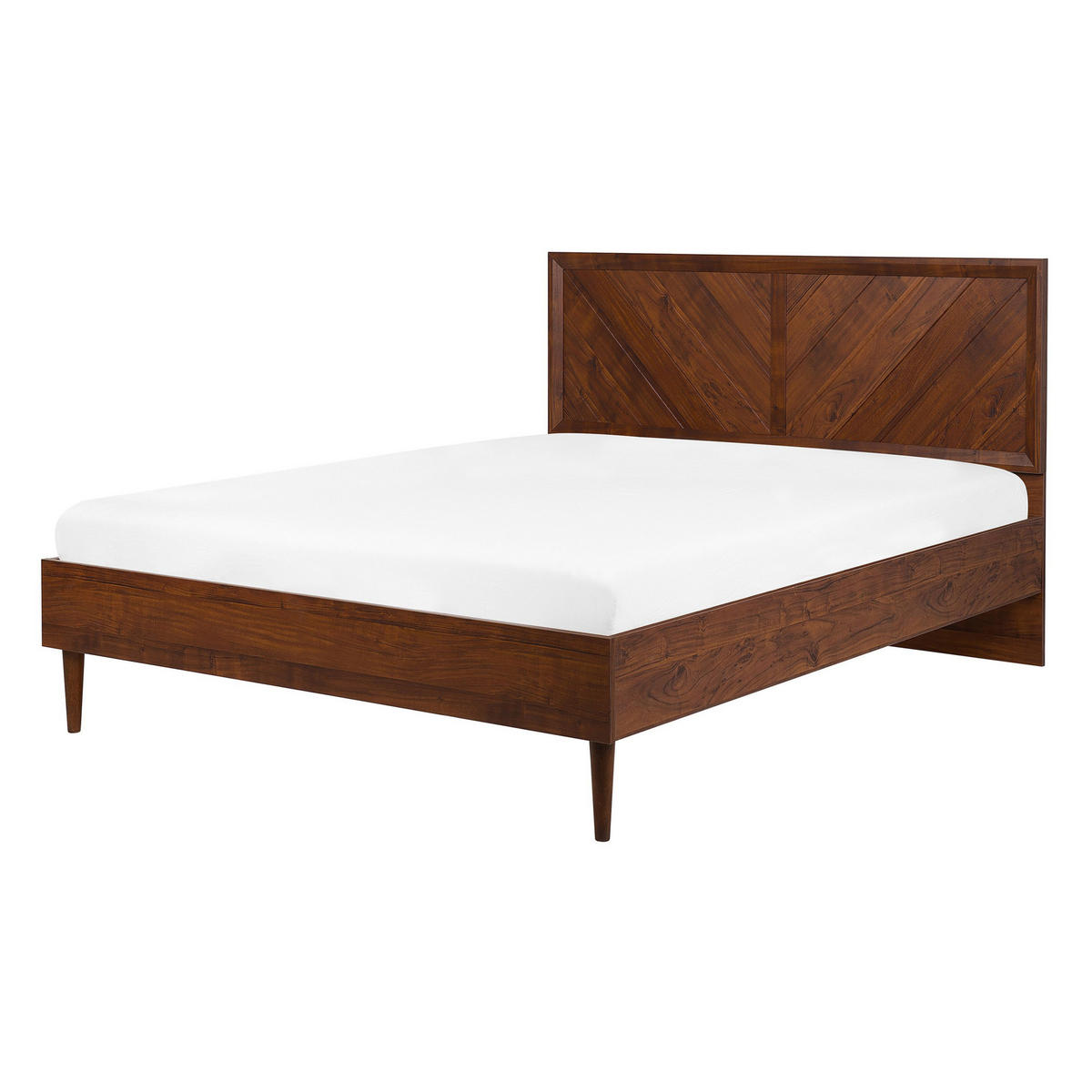 BETT 140/200cm Dunkler Holzfarbton Mialet - Dunkelbraun, Holzwerkstoff (140/200cm) - Beliani
