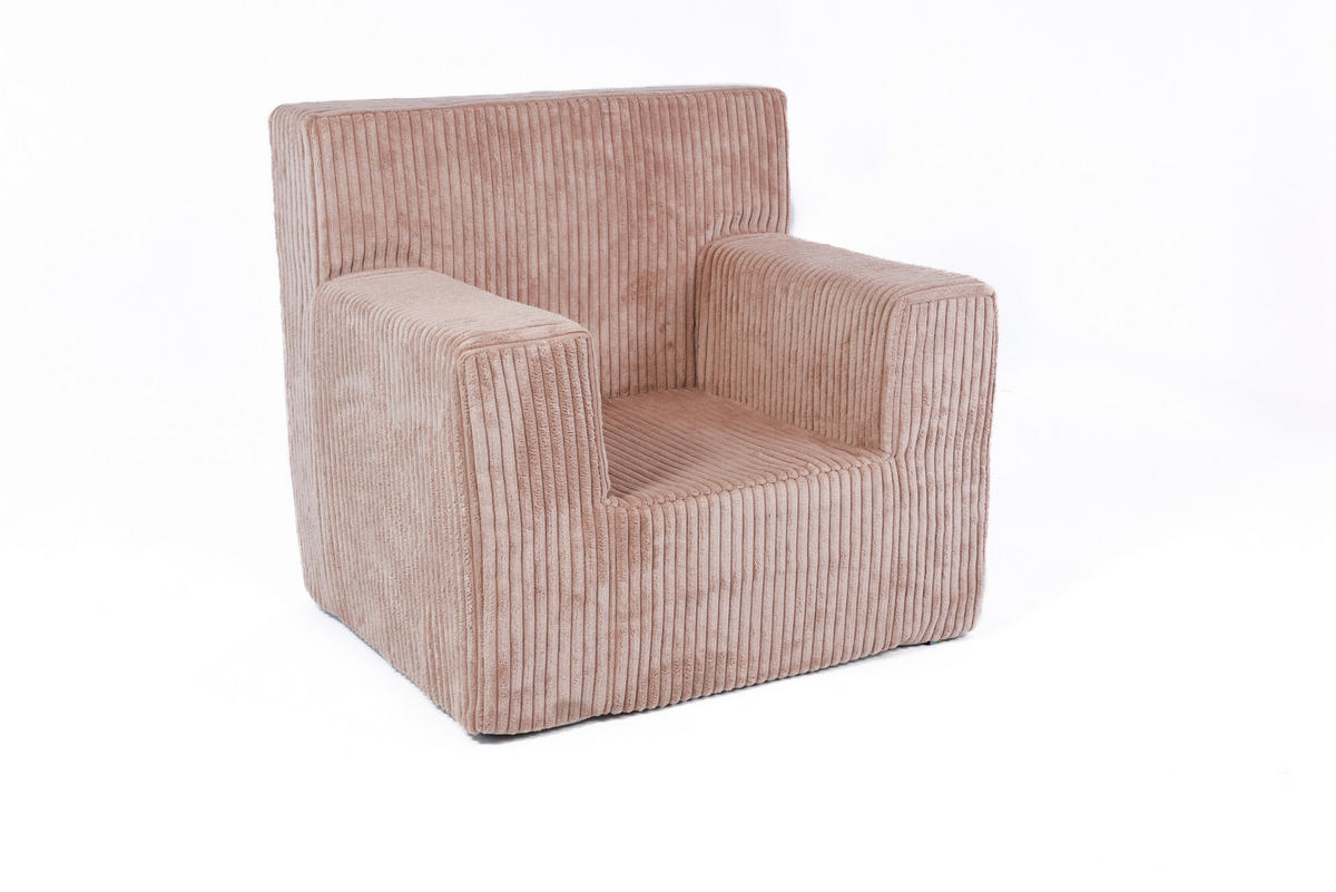 KINDERSESSEL aus Kuschel-Cord in Altrosa - Altrosa, Textil (51/47/33cm) - Fortisline