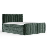 BOXSPRINGBETT Novara Grün 140/200 cm - Schwarz/Grün, Holz/Holzwerkstoff (140/200cm) - Maison de Reve