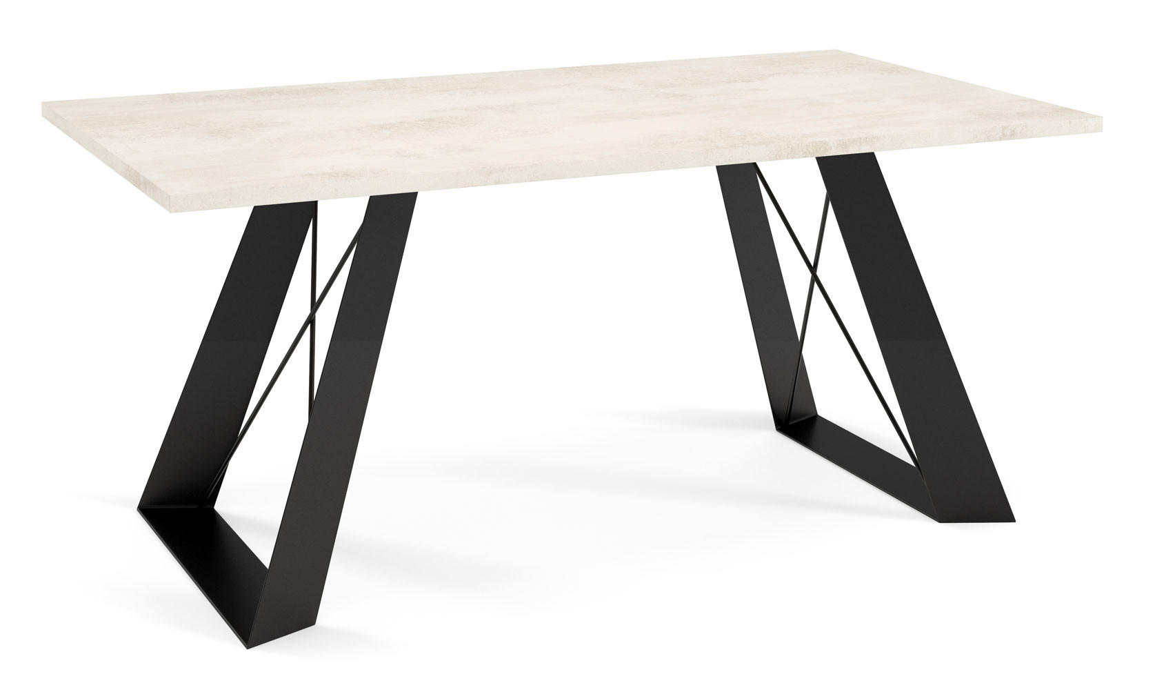 COUCHTISCH Satis Chromix Weiß / Schwarz 110 / 60 / 50cm - Ecru/Schwarz, Holz/Holzwerkstoff (60/110/50cm) - Feldmann-Wohnen