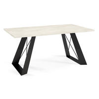 COUCHTISCH Satis Chromix Weiß / Schwarz 110 / 60 / 50cm - Ecru/Schwarz, Holz/Holzwerkstoff (60/110/50cm) - Feldmann-Wohnen