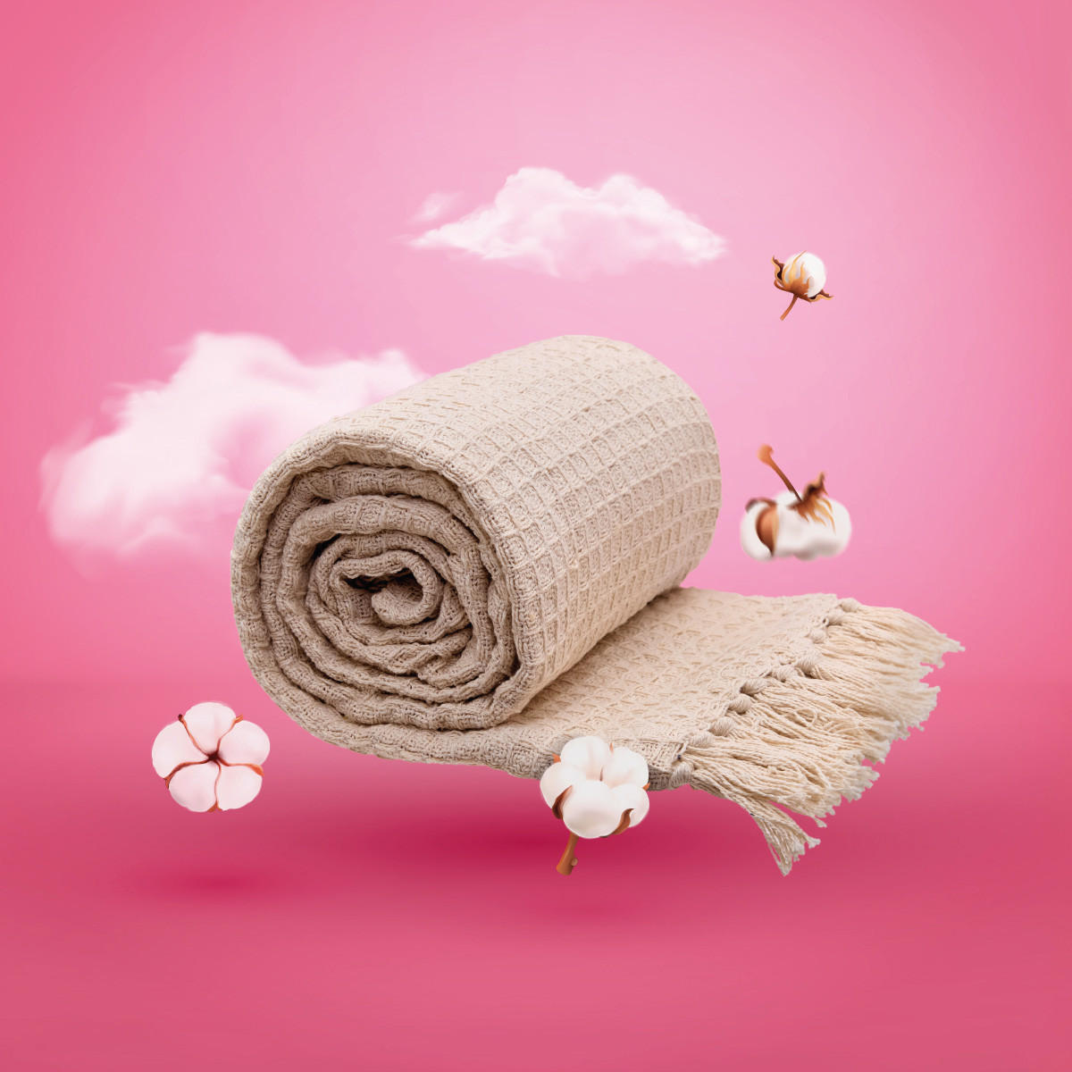 DECKE Vaffel beige 130/170 cm - Beige, Textil (130/170cm) - Homla