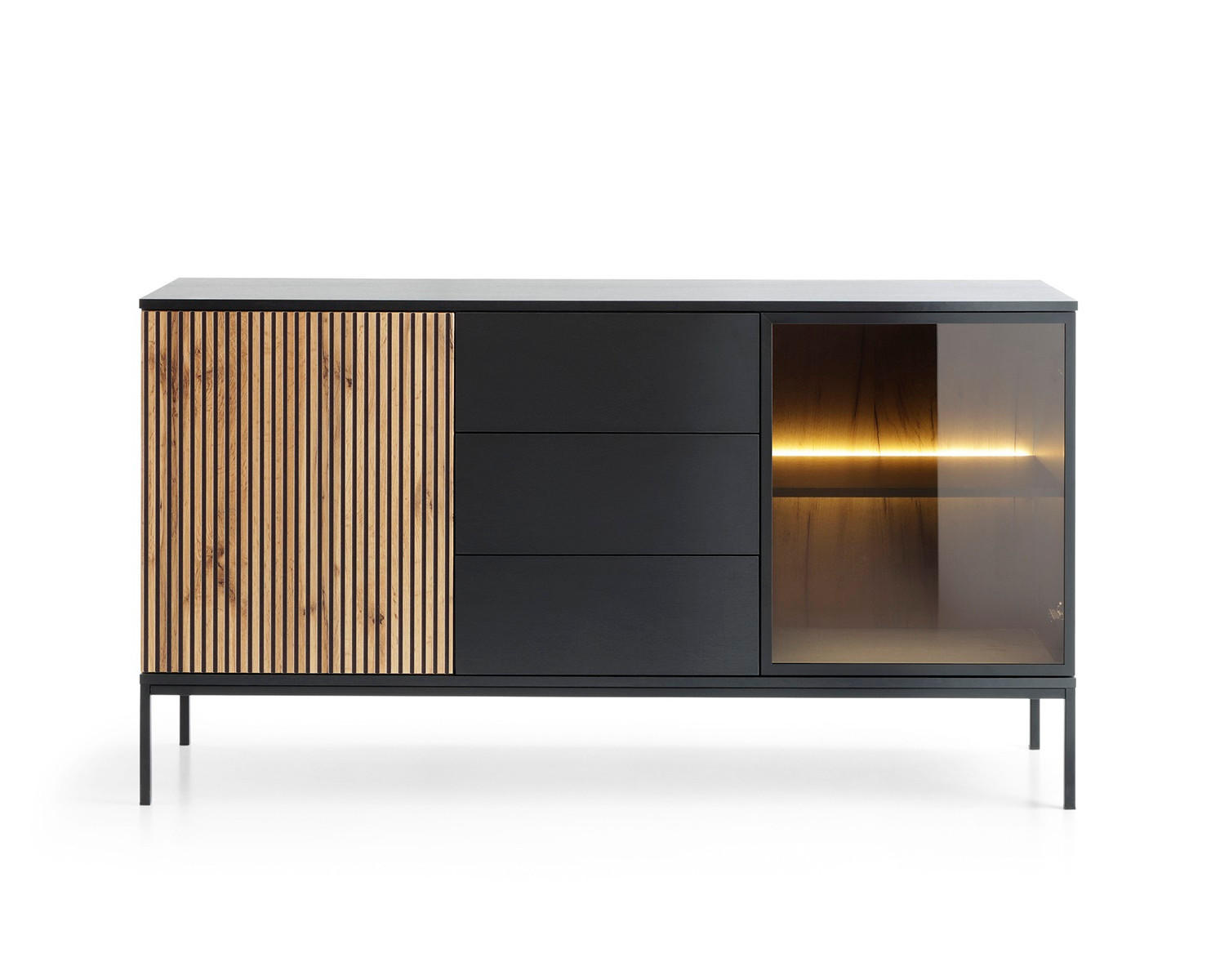 Compleo24 Sideboard Eiche Wotan 154x83x39 cm