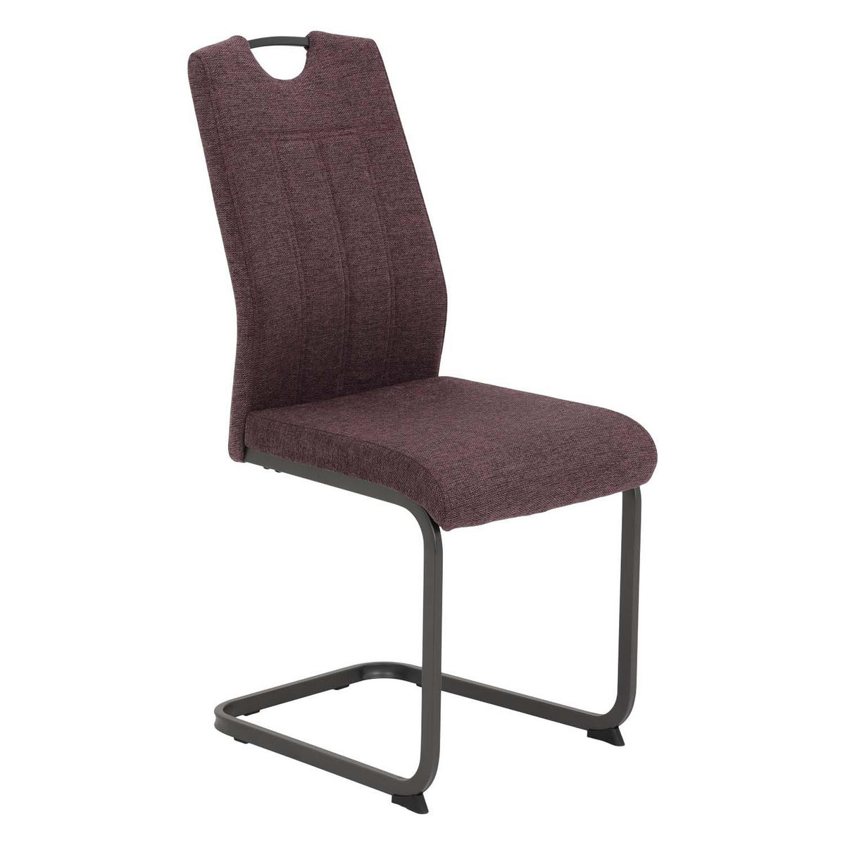 ESSGRUPPE Kamilla, 5 tlg. - Tisch Artisan, 4 Stühle Wildberry - Eiche Artisan/Dunkelrot, Holzwerkstoff/Textil (140/76/90cm) - Möbel Stellbrink