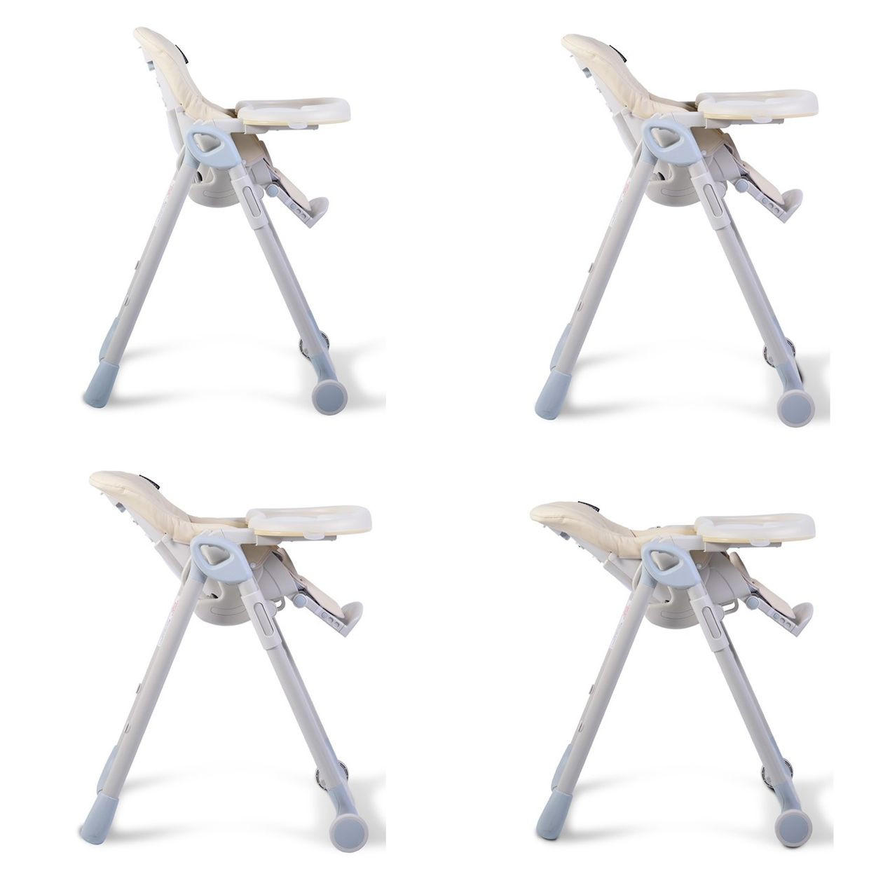 HOCHSTUHL I eat beige höhenverstellbar, klappbar, doppelter Tisch Fußstütze - Beige, Metall (80/105cm) - Cangaroo