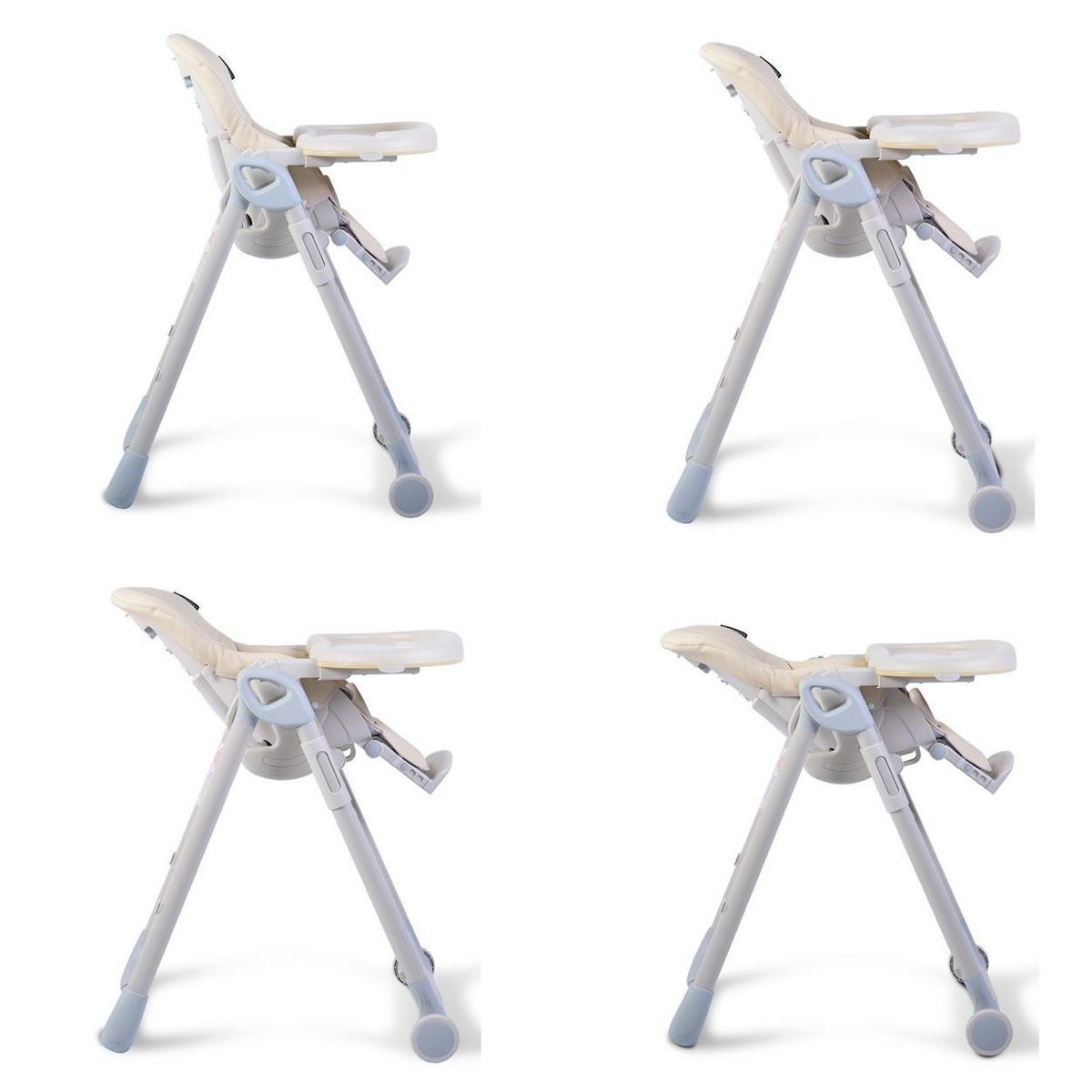 HOCHSTUHL I eat beige höhenverstellbar, klappbar, doppelter Tisch Fußstütze - Beige, Metall (80/105cm) - Cangaroo