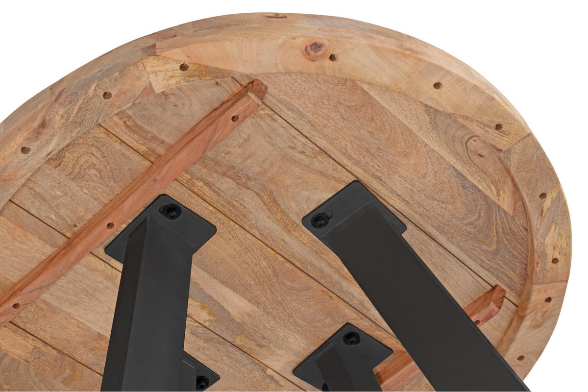 ESSTISCH ADELINA - Beige/Schwarz, Holz/Metall (140/140/77cm) - SAM