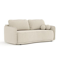 SCHLAFSOFA Mitsis Beige Plüschstoff - Beige/Schwarz, Holz/Holzwerkstoff (231/93/106cm) - Maison de Reve