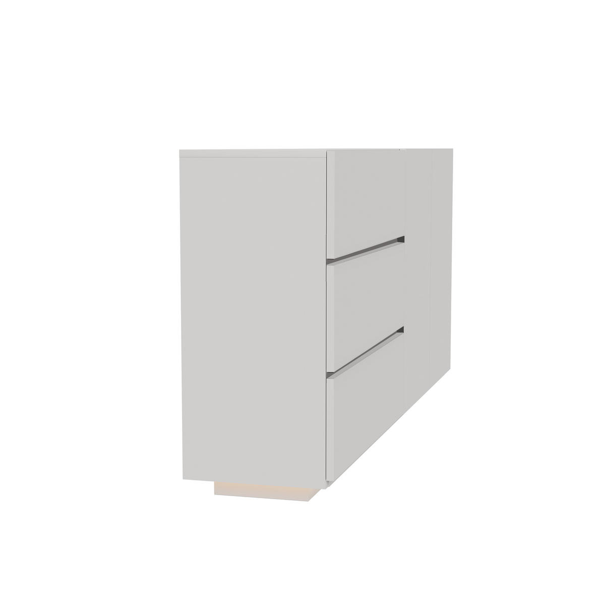 SIDEBOARD Weiß Hochglanz 160 cm LED Kommode 2 Türen 3 Schubladen Modern - Weiß, Holz (160/76/35cm)