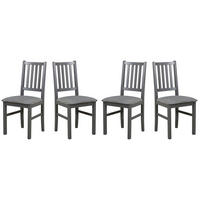 ESSZIMMERSTUHL - Set 4x NILO 7 graphit, aston 17 - Graphitfarben/Grau, Holz (43/94/40cm) - Leaf Design