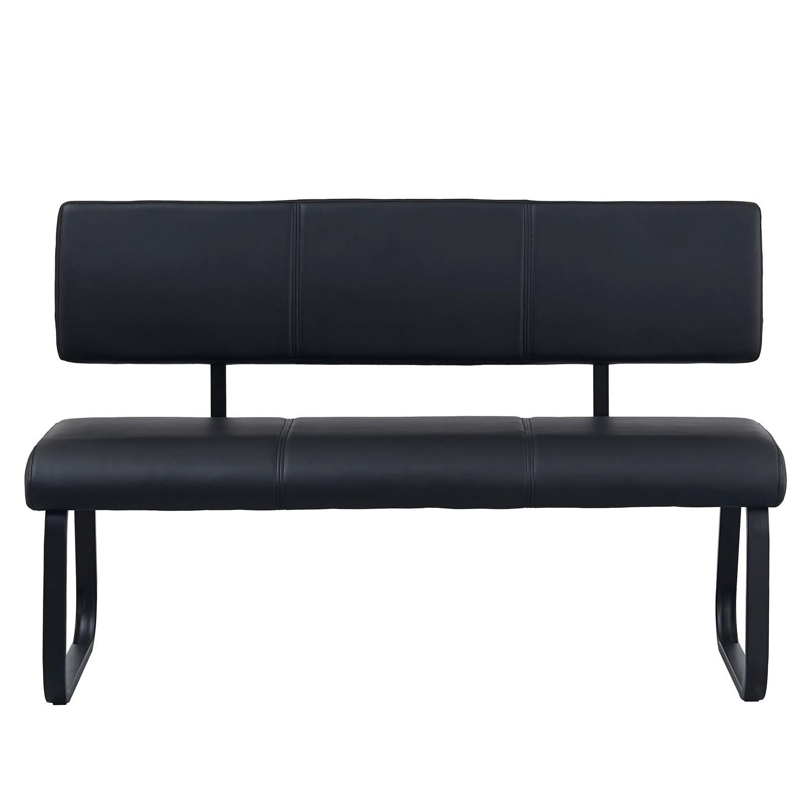 ESSZIMMERBANK VILAS - Schwarz, Textil/Metall (136/89/59cm) - IDIMEX