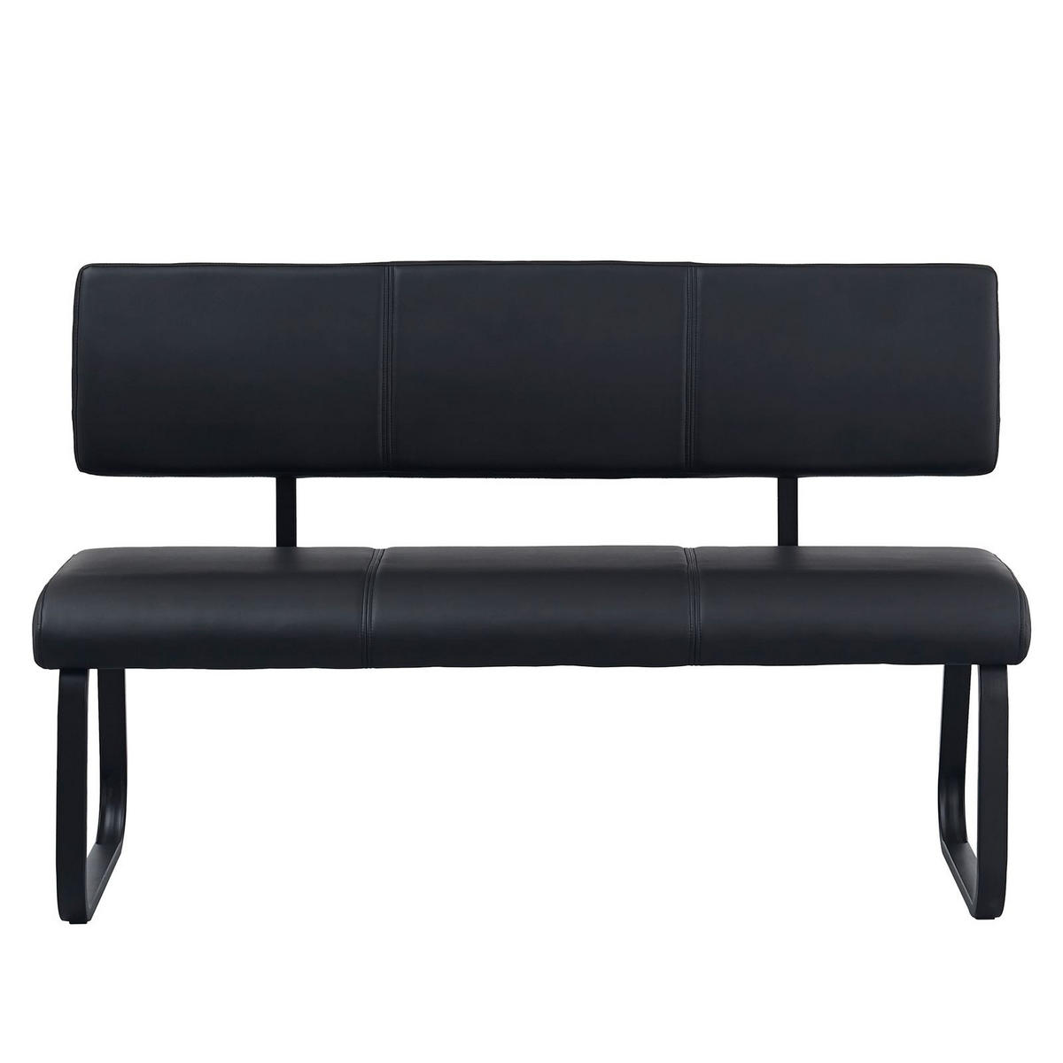 ESSZIMMERBANK VILAS - Schwarz, Textil/Metall (136/89/59cm) - IDIMEX