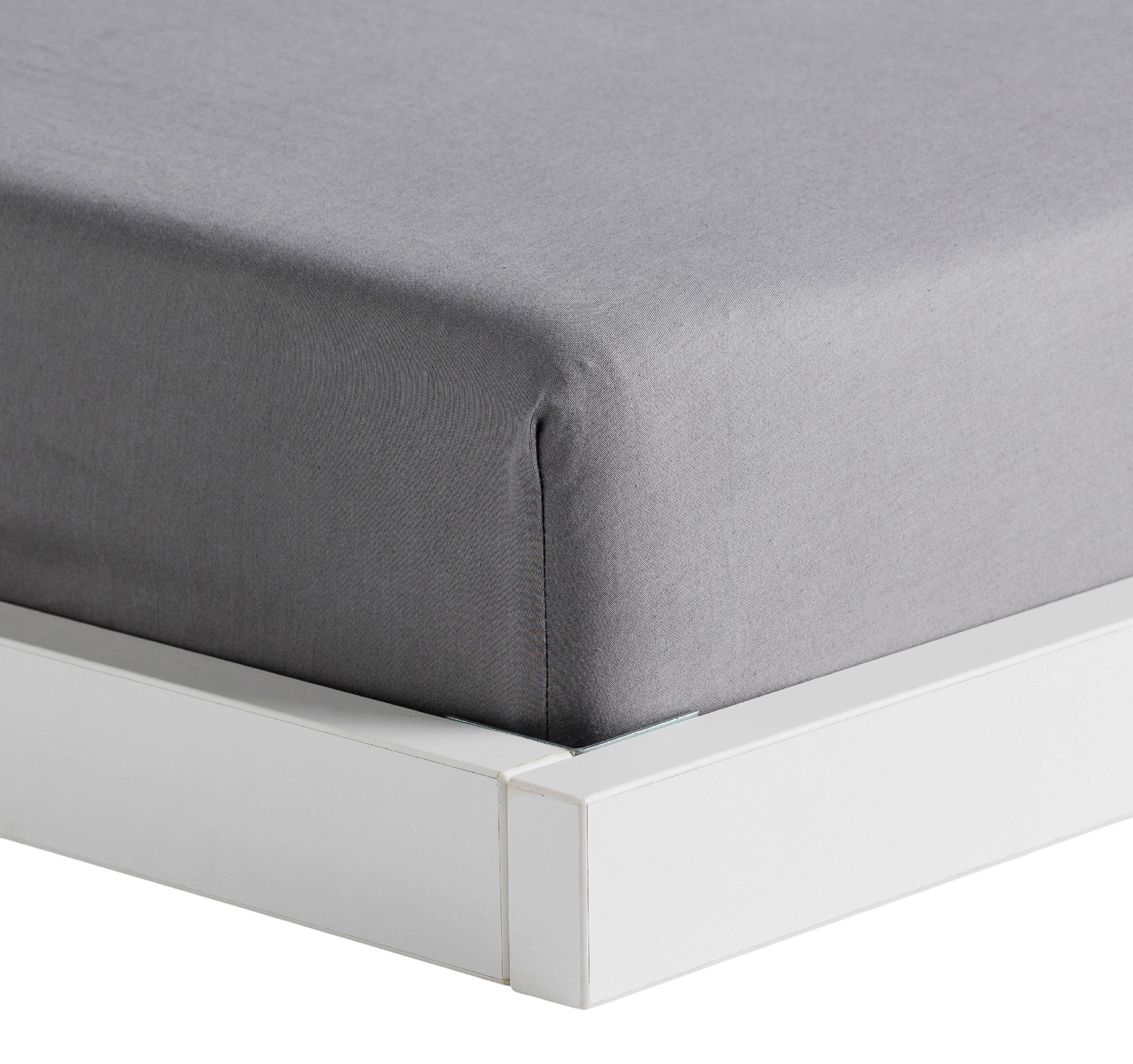 SPANNBETTTUCH Satinette - Grau, Textil (180/200cm) - home&you