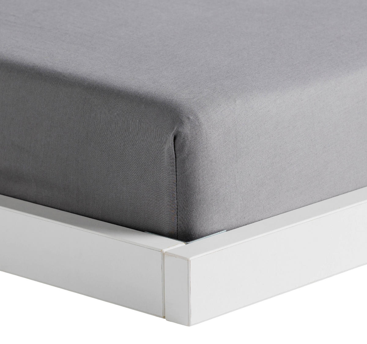 SPANNBETTTUCH Satinette - Grau, Textil (180/200cm) - home&you